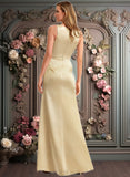 Sam A-line Cowl Floor-Length Stretch Satin Bridesmaid Dress JLP0025764