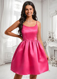 Lois Ball-Gown/Princess Scoop Short Satin Homecoming Dress JLP0025714