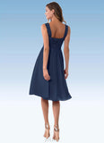 Thelma A-Line Pleated Chiffon Knee-Length Dress SJSP0019668