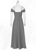 Geraldine A-Line Off the Shoulder Chiffon Floor-Length Junior Bridesmaid Dress SJSP0019996