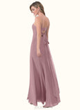 Lizeth A-Line Side Slit Chiffon Floor-Length Dress SJSP0019651