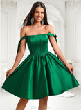 Phyllis Ball-Gown/Princess Straight Short Satin Homecoming Dress With Bow JLP0025645