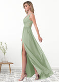 Talia A-Line Lace Chiffon Floor-Length Dress SJSP0019744