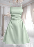 Desiree A-line Straight Short Satin Homecoming Dress JLP0025643