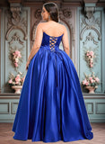 Mary Ball-Gown/Princess Straight Floor-Length Satin Prom Dresses JLP0025831