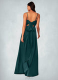 Zoe A-Line Stretch Satin Floor-Length Dress SJSP0019692