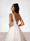 Lillian Ball-Gown Lace Tulle Cathedral Train Dress SJSP0020077