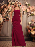 Hilda Trumpet/Mermaid Square Floor-Length Chiffon Bridesmaid Dress JLP0025826