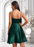 Sheila A-line Cowl Short Stretch Satin Homecoming Dress JLP0025664