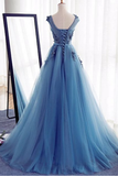 Tulle Scoop With Applique And Sash Prom Dresses A Line Lace Up