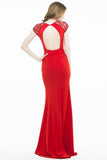 Scoop Evening Dresses Mermaid Spandex With Beads Sweep Train