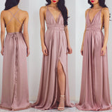 Beach Open Back Side Split Sexy Long Cheap Prom Dresses JS0267