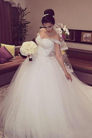 Charming Off The Shoulder Wedding Dresses Elegant SJSPBB4F72M