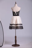 New Arrival Dresses Sweetheart A Line/Princess Mini Bicolor Organza&Lace High Quality