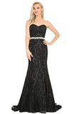 Evening Dresses Sweetheart Beaded Waistline Lace Mermaid