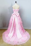 Lovely Wedding Dresses A Line Sweetheart Ball Gown Pink