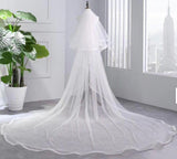 Princess Cheap Tulle Long Length Vintage Wedding Veils Bridal Veils JS181