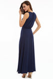 A Line Scoop With Beading Slik Evening Dresses Floor Length