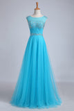 Scoop Backless A Line Floor Length Prom Dress Splendid