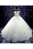 Ball Gown Sweetheart Tulle Wedding Dresses Strapless Wedding Gowns