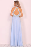 New Arrival Scoop Chiffon With Beading Prom Dresses Open Back