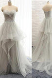 New Arrival Prom Dresses A-Line Sweetheart Lace Up Back With Belt And Ruffles