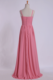 Prom Dresses A Line V Neck Chiffon Floor Length