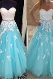 Sweetheart Prom Dresses A-Line Floor-Length Tulle Lace Up