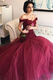 Off Shoulder Wedding Dress Sexy Backless Wedding Gown Ball Gown Bridal Dress F455