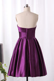 Bridesmaid Dress A Line Sweetheart Satin With Ruffles Short/Mini