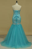 Sweetheart Prom Dresses Mermaid/Trumpet With Applique And Beads Floor-Length