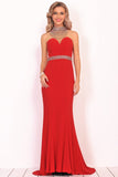 Prom Dresses Mermaid High Neck Spandex With Beading Sweep Train