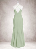 Nina Mermaid Ruched Chiffon Floor-Length Dress SJSP0019779