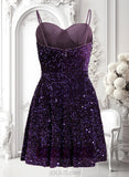 Mireya A-line Sweetheart Short Sequin Homecoming Dress JLP0025649