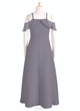 Kaia A-Line Off the Shoulder Chiffon Floor-Length Junior Bridesmaid Dress SJSP0020001