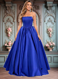 Mary Ball-Gown/Princess Straight Floor-Length Satin Prom Dresses JLP0025831