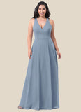 Jazlyn A-Line Chiffon Floor-Length Dress SJSP0019640