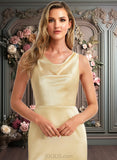 Sam A-line Cowl Floor-Length Stretch Satin Bridesmaid Dress JLP0025764