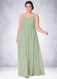 Cloe A-Line Lace Chiffon Floor-Length Dress SJSP0019782