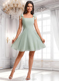 Vera A-line Square Short Chiffon Homecoming Dress With Bow JLP0025655