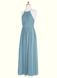 Arielle A-Line Pleated Chiffon Floor-Length Junior Bridesmaid Dress SJSP0020009