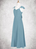 Greta A-Line Chiffon Floor-Length Junior Bridesmaid Dress SJSP0019995