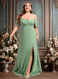 Jasmine Trumpet/Mermaid Off the Shoulder V-Neck Floor-Length Chiffon Bridesmaid Dress JLP0025810