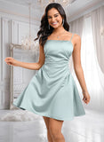 Desiree A-line Straight Short Satin Homecoming Dress JLP0025643