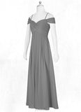 Geraldine A-Line Off the Shoulder Chiffon Floor-Length Junior Bridesmaid Dress SJSP0019996