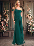 Amaya A-line Off the Shoulder Floor-Length Chiffon Bridesmaid Dress JLP0025744