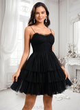 Leilani Ball-Gown/Princess Scoop Short Tulle Homecoming Dress With Pleated Ruffle JLP0025648