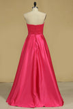 Sheath Sweetheart Prom Dresses Zipper Up Satin