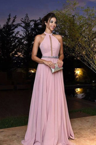 A Line Prom Dresses Chiffon With Ruffles