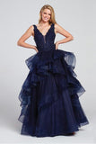 Prom Dresses A Line Tulle With Beads Floor Length